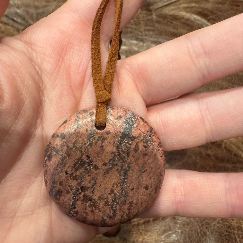 Brown and Teal Pendant Necklace - Picture 3 of 3